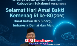 Keluarga Besar Dinas Perikanan Kabupaten Sukabumi mengucapkan Selamat Hari Amal Bakti Kemenag RI ke-80