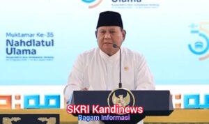Prabowo di Muktamar NU Kita Hidup di Gugusan Pulau yang Sangat Makmur